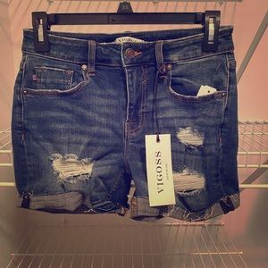 Vigoss “Pixie Cuffed Frayed Hem Shorts”